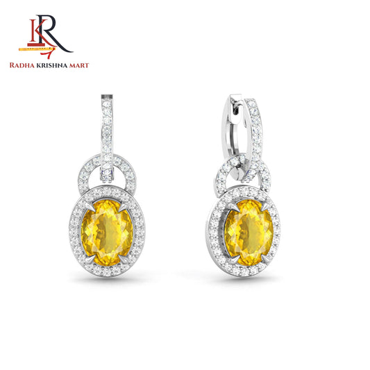 Citrine Earing - 925 Silver