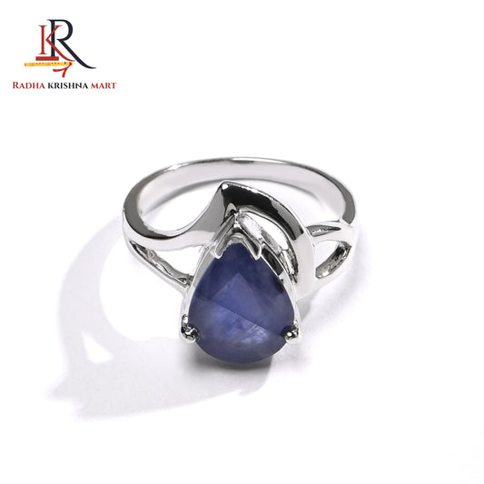 Blue Sapphire ( Neelam ) Ring - 925 Silver
