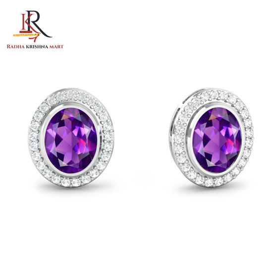 Amethyst Earring - 925 Silver