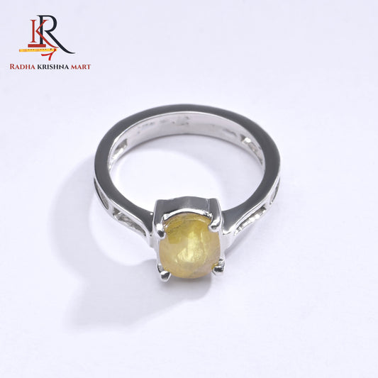 Yellow Sapphire (Pukhraj) Ring - 925 Silver