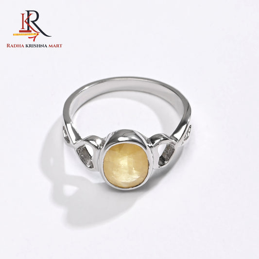 Yellow Sapphire (Pukhraj) Ring - 925 Silver