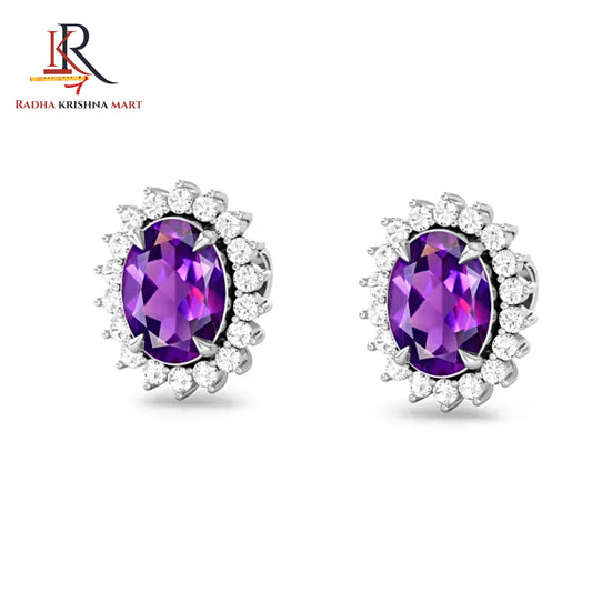 Amethyst Earring - 925 Silver
