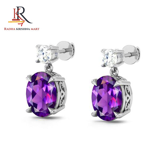 Amethyst Earring - 925 Silver