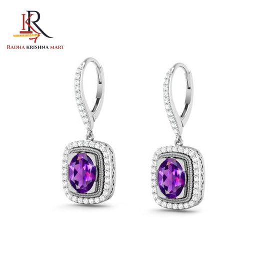 Amethyst Earring - 925 Silver