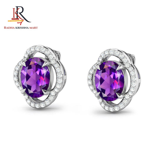 Amethyst Earring - 925 Silver