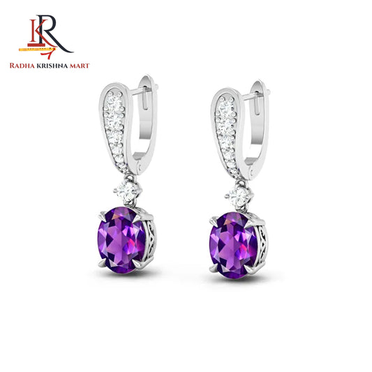 Amethyst Earring - 925 Silver