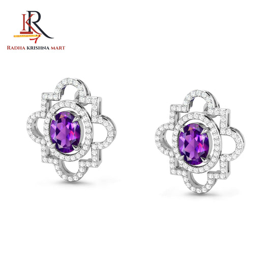Amethyst Earring - 925 Silver