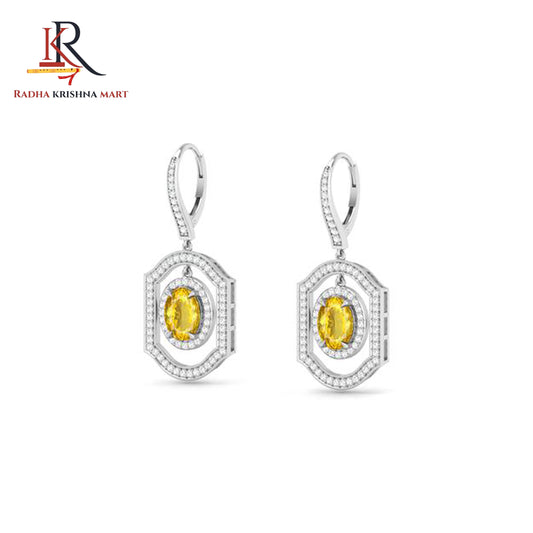 Citrine Earing - 925 Silver