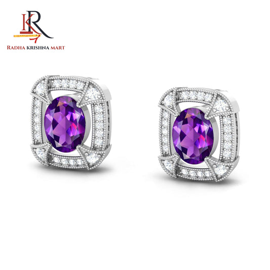 Amethyst Earring - 925 Silver