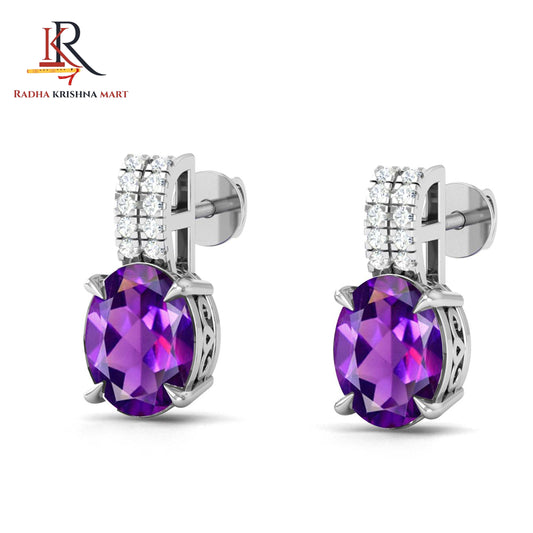 Amethyst Earring - 925 Silver