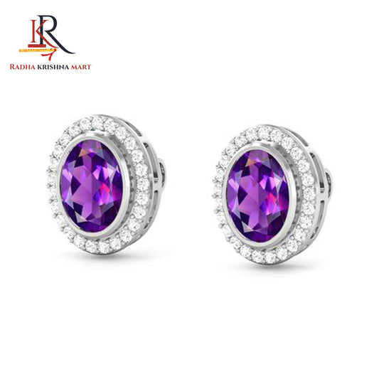 Amethyst Earring - 925 Silver