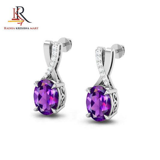 Amethyst Earring - 925 Silver