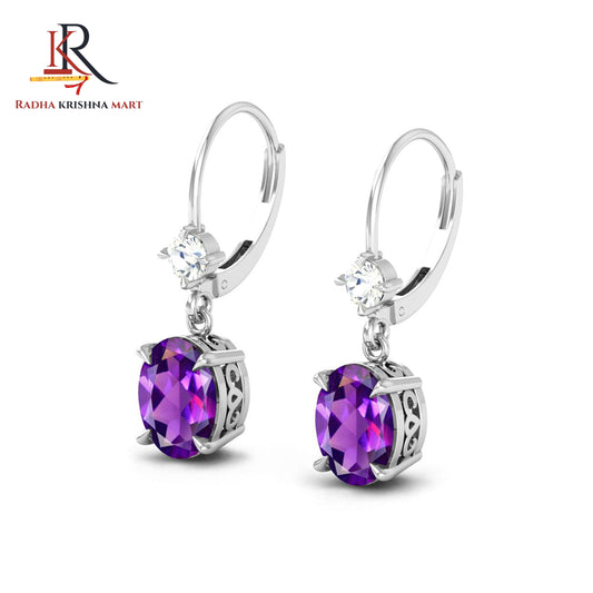 Amethyst Earring - 925 Silver