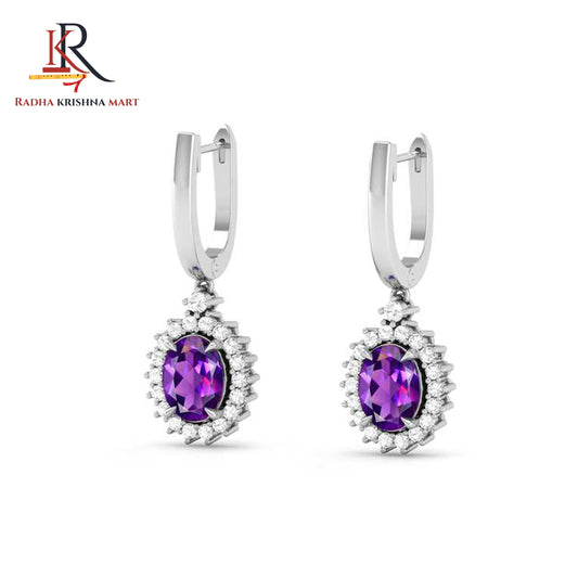 Amethyst Earring - 925 Silver