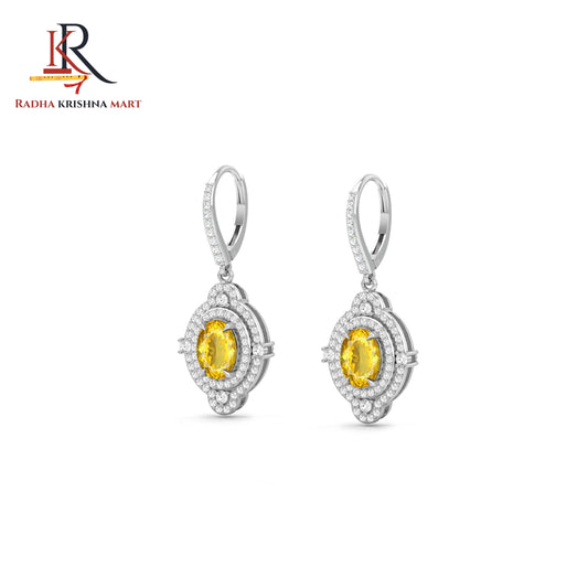 Citrine Earing - 925 Silver