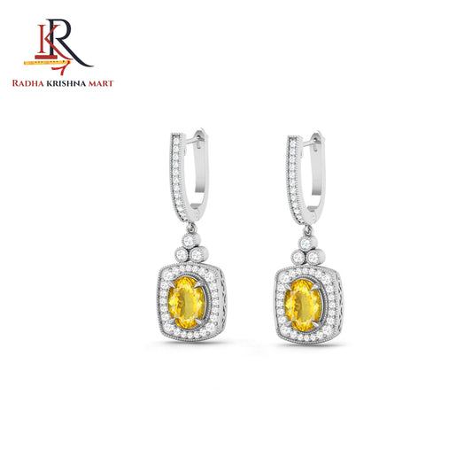 Citrine Earing - 925 Silver