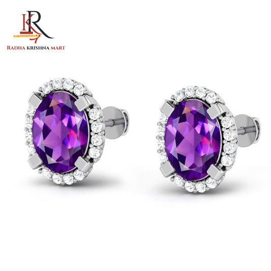 Amethyst Earring - 925 Silver