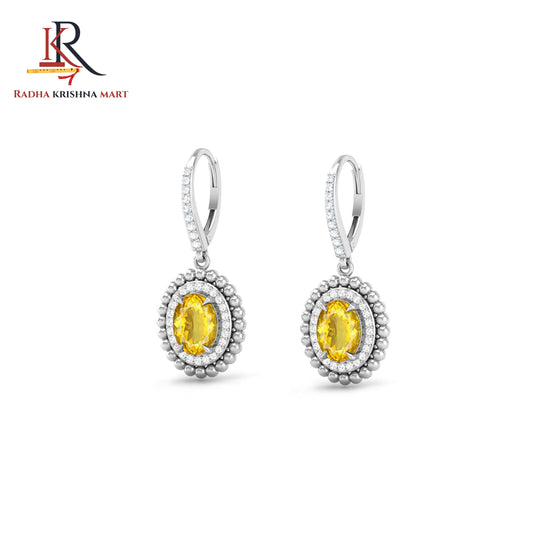 Citrine Earing - 925 Silver