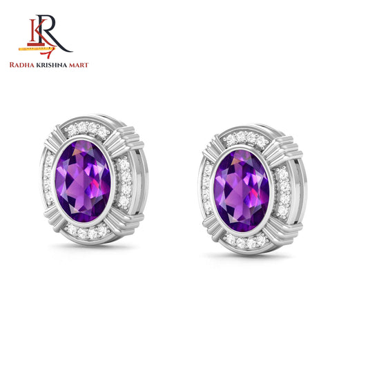 Amethyst Earring - 925 Silver