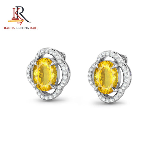 Citrine Earing - 925 Silver