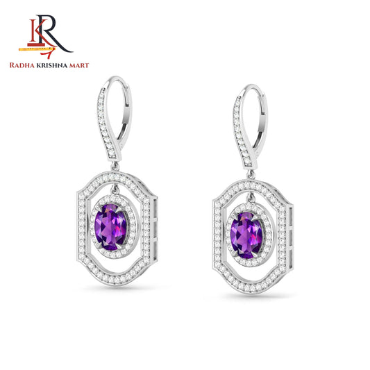 Amethyst Earring - 925 Silver