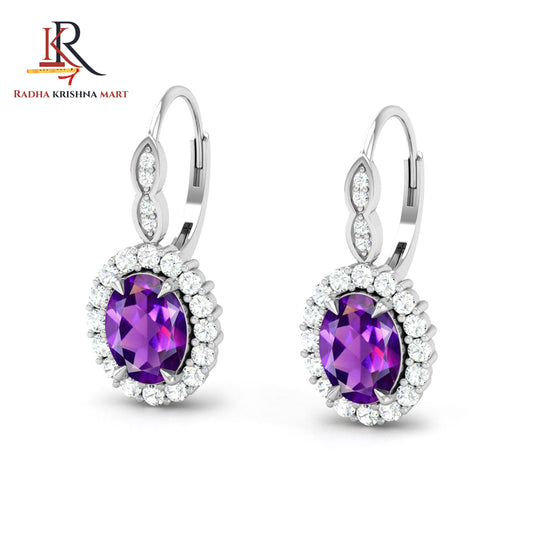 Amethyst Earring - 925 Silver