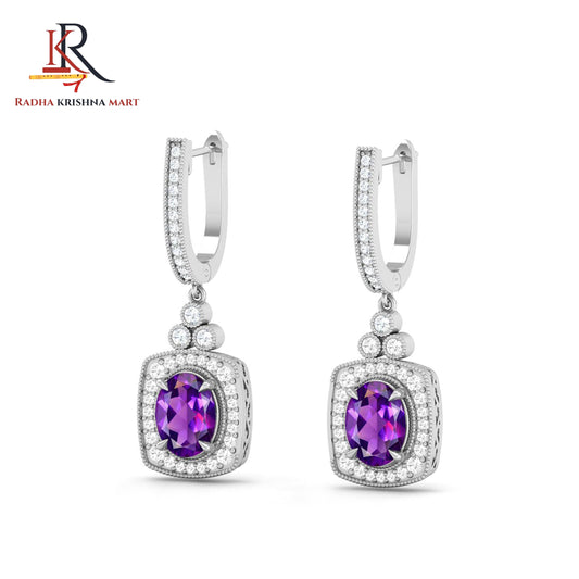 Amethyst Earring - 925 Silver