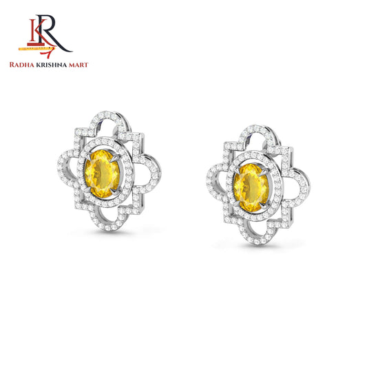 Citrine Earing - 925 Silver