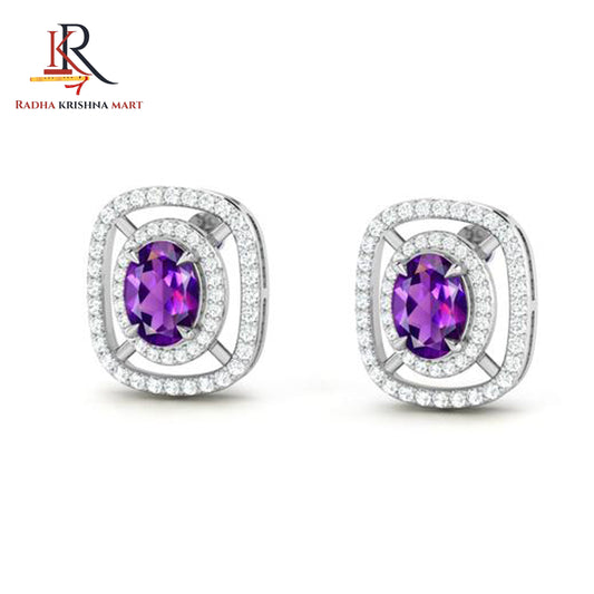 Amethyst Earring - 925 Silver