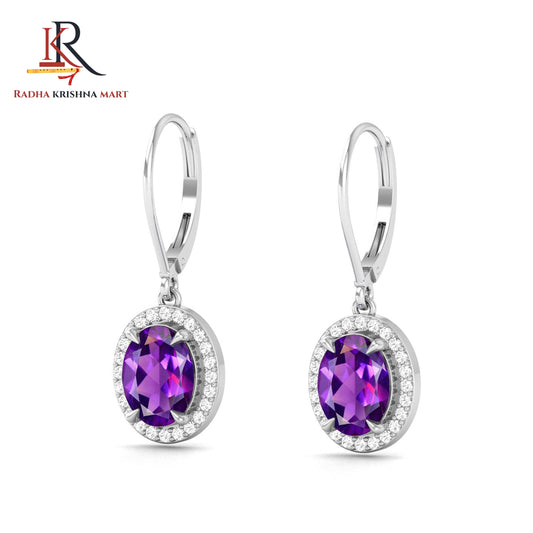 Amethyst Earring - 925 Silver
