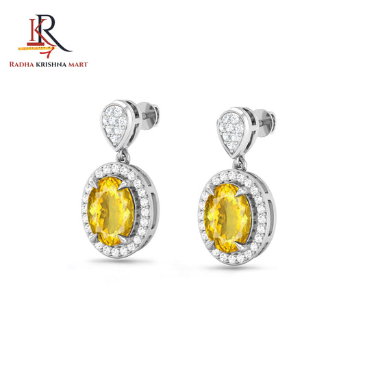 Citrine Earing - 925 Silver