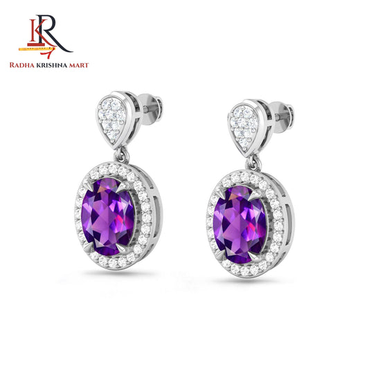 Amethyst Earring - 925 Silver