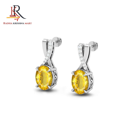 Citrine Earing - 925 Silver