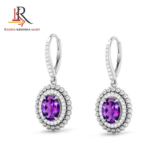 Amethyst Earring - 925 Silver