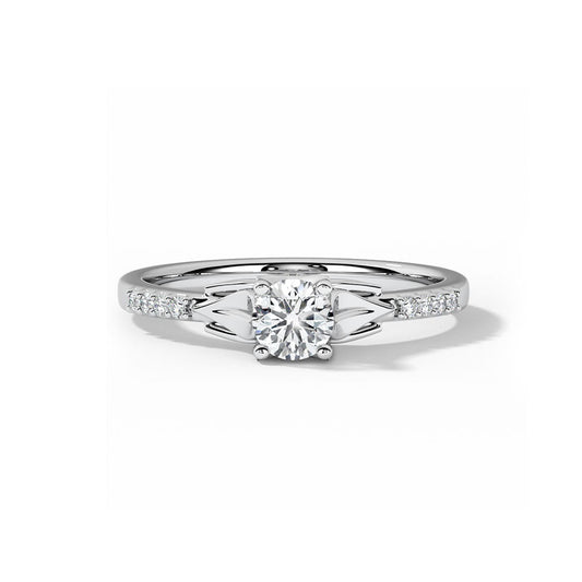 Skye Leaf Solitaire Ring