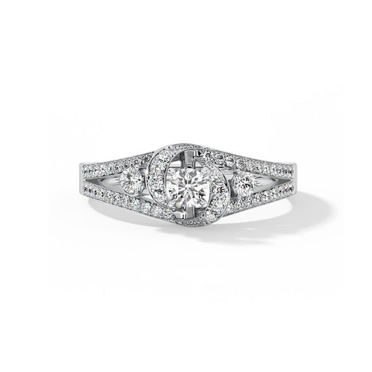 Glitter Twirl Solitaire Ring