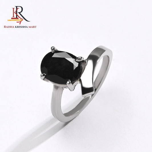Blue Sapphire ( Neelam ) Ring - 925 Silver