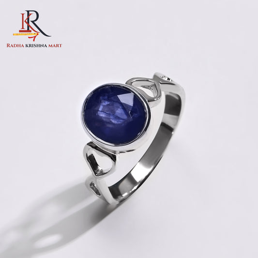 Blue Sapphire ( Neelam ) Ring - 925 Silver