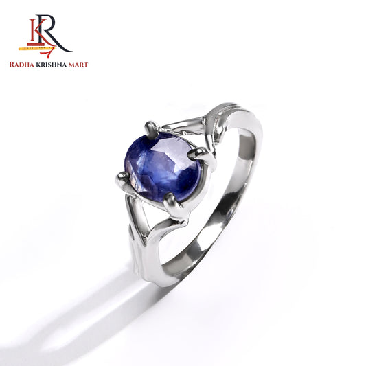 Blue Sapphire ( Neelam ) Ring - 925 Silver