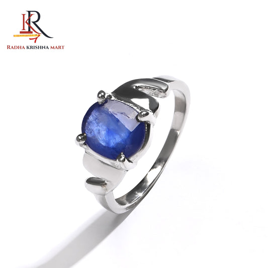 Blue Sapphire ( Neelam ) Ring - 925 Silver