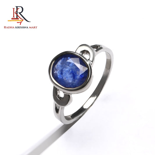 Blue Sapphire ( Neelam ) Ring - 925 Silver