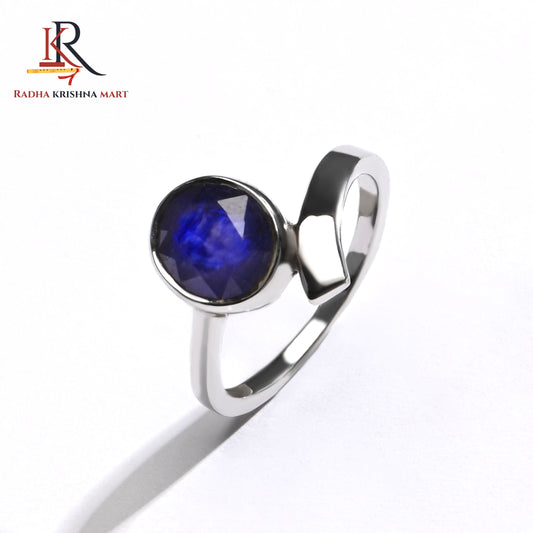Blue Sapphire ( Neelam ) Ring - 925 Silver