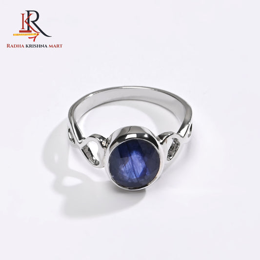 Blue Sapphire ( Neelam ) Ring - 925 Silver