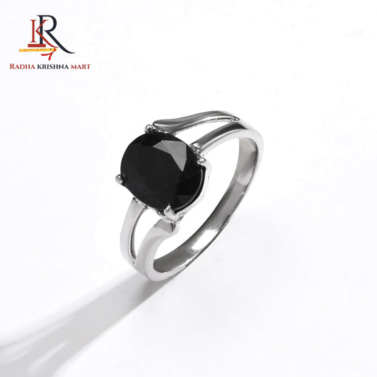 Blue Sapphire ( Neelam ) Ring - 925 Silver