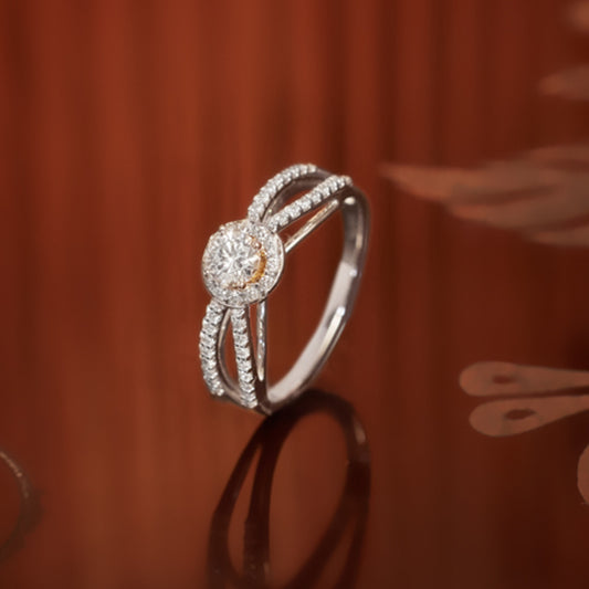 Eleanor Hoop Solitaire Ring
