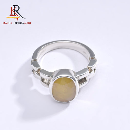 Yellow Sapphire (Pukhraj) Ring - 925 Silver