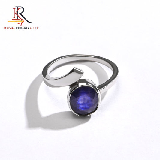Blue Sapphire ( Neelam ) Ring - 925 Silver