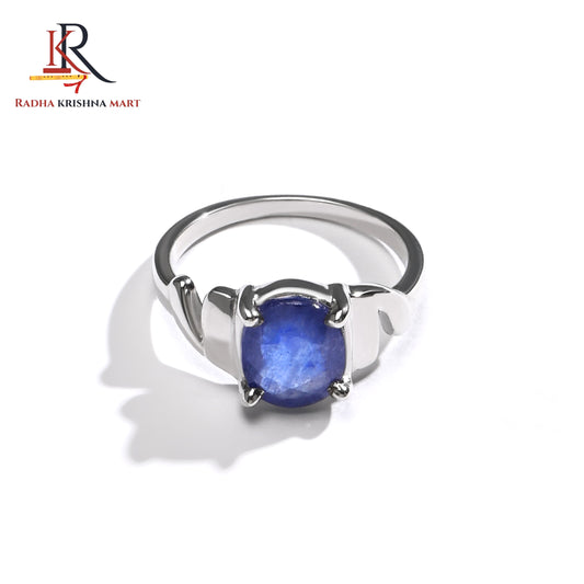 Blue Sapphire ( Neelam ) Ring - 925 Silver