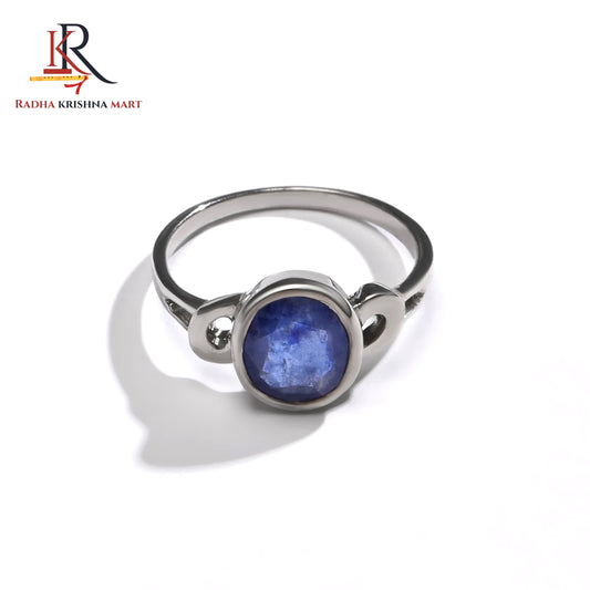 Blue Sapphire ( Neelam ) Ring - 925 Silver