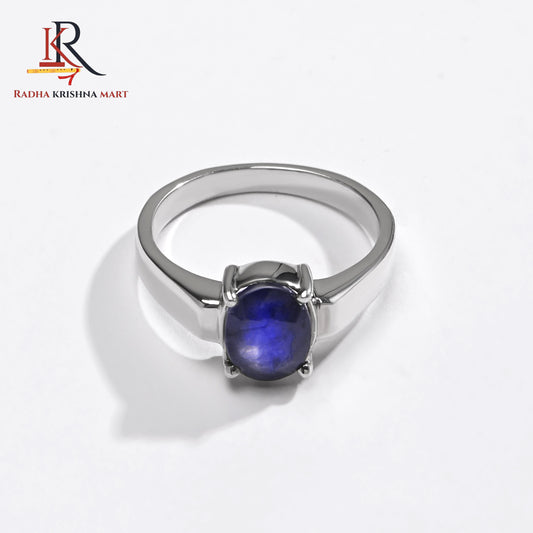 Blue Sapphire ( Neelam ) Ring - 925 Silver